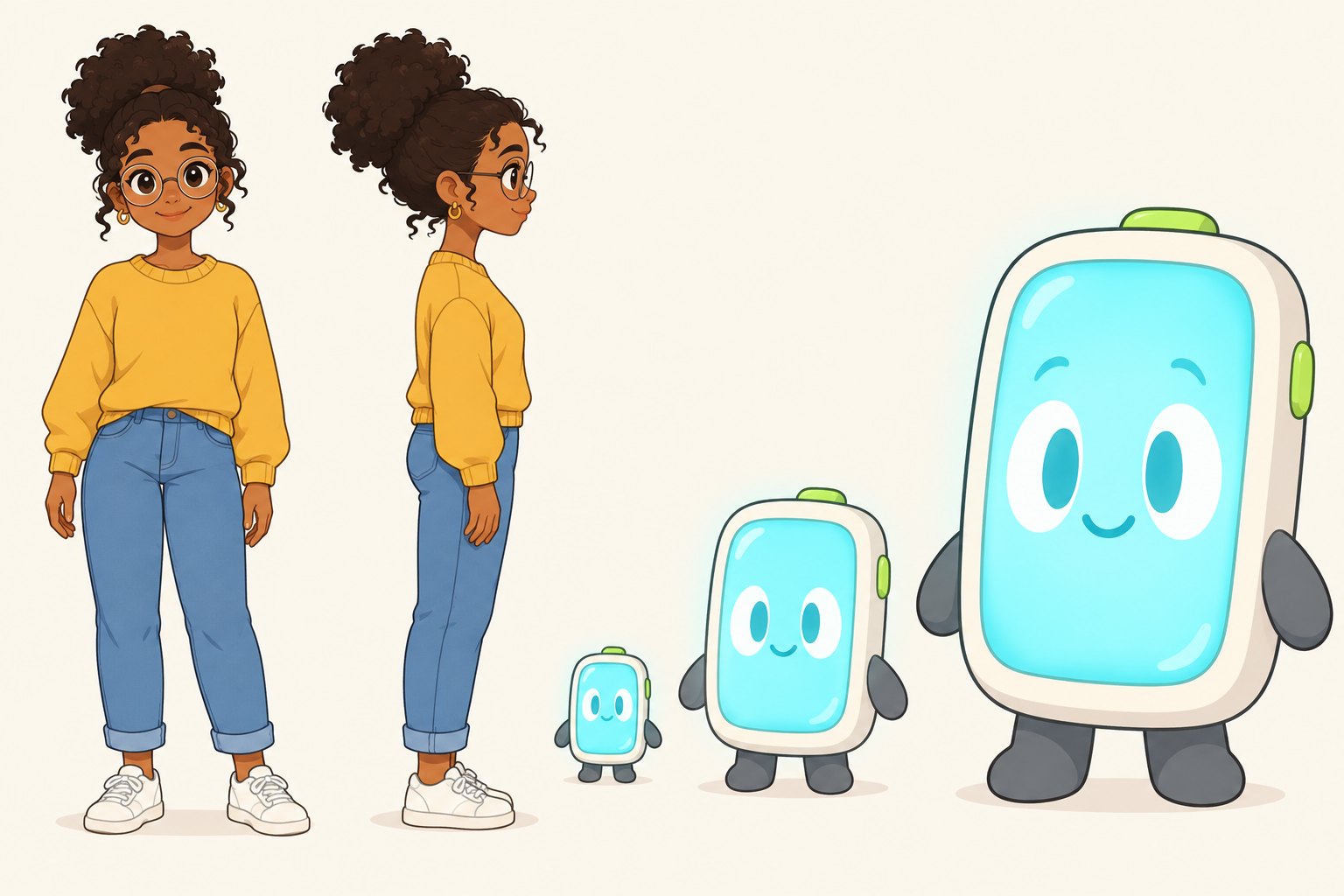 Nia and Ping original character reference sheet
